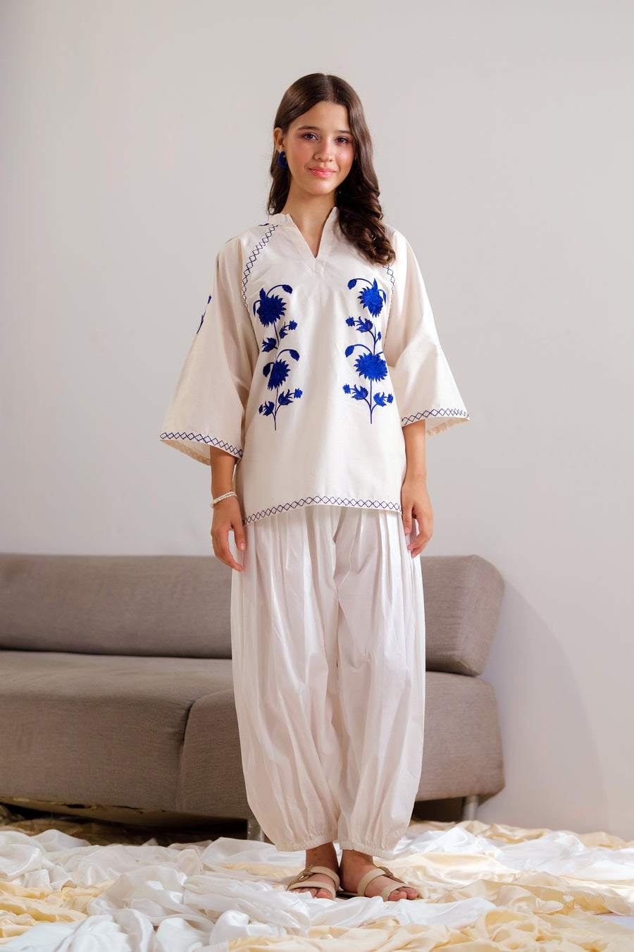 Cerulean Top - 1pc - Embroidered - Cotton/Lawn - 2pcs-ready-to-wear - Sprinkles Pakistan