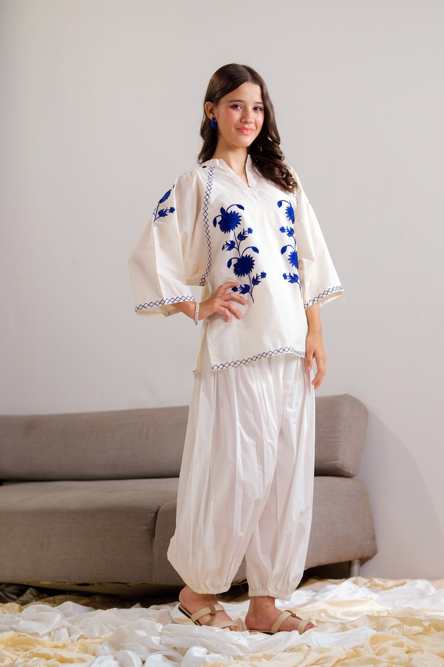 Cerulean Top - 1pc - Embroidered - Cotton/Lawn - 2pcs-ready-to-wear - Sprinkles Pakistan