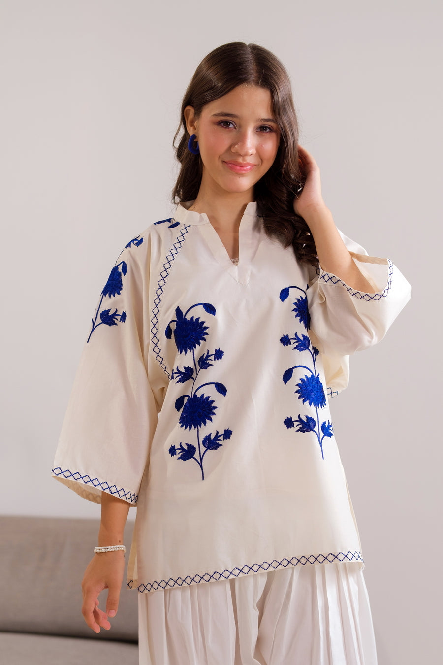 Cerulean Top - 1pc - Embroidered - Cotton/Lawn - 2pcs-ready-to-wear - Sprinkles Pakistan