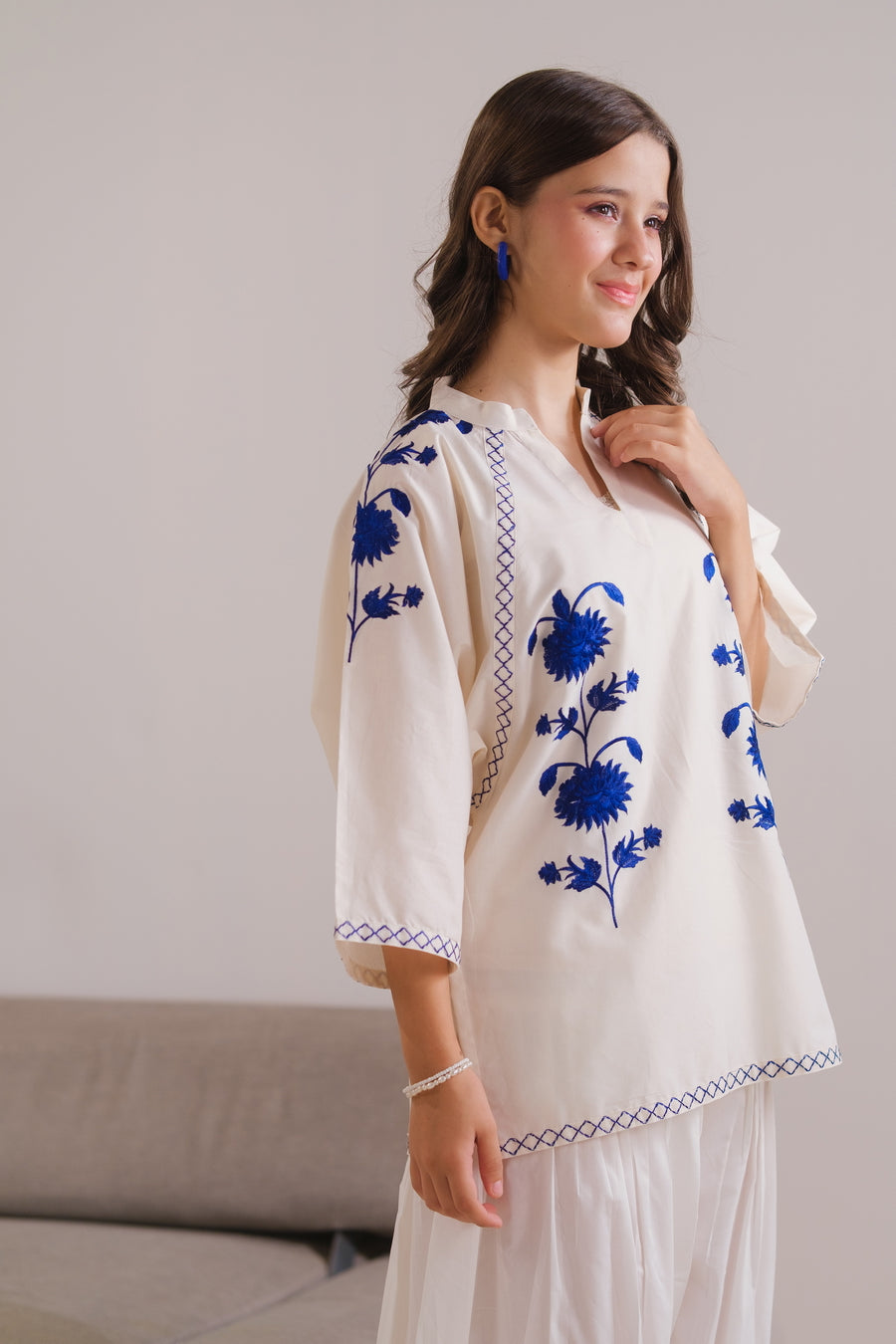Cerulean Top - 1pc - Embroidered - Cotton/Lawn - 2pcs-ready-to-wear - Sprinkles Pakistan
