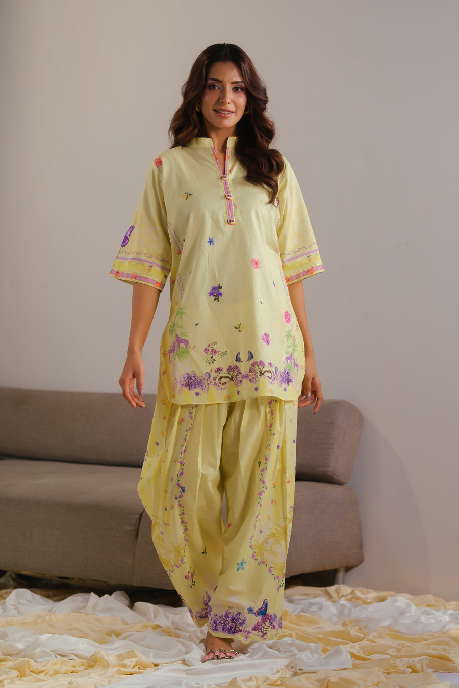 Yellow Radiance - 2pcs - Cotton/Lawn - 2pcs-ready-to-wear - Sprinkles Pakistan