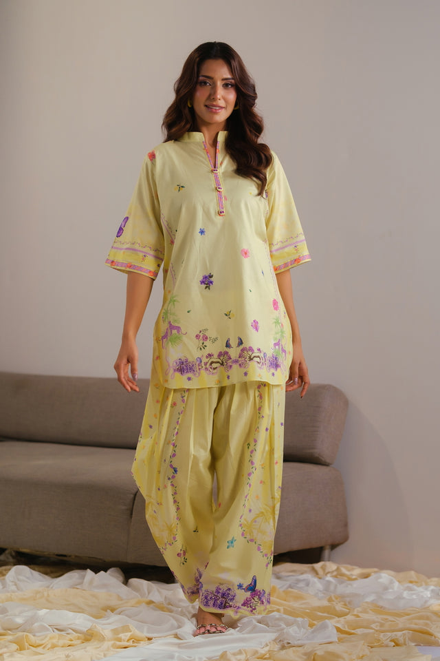 Yellow Radiance - 2pcs - Cotton/Lawn - 2pcs-ready-to-wear - Sprinkles Pakistan