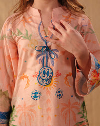 Peach Coral - 2pcs - Cotton/Lawn - 2pcs-ready-to-wear - Sprinkles Pakistan