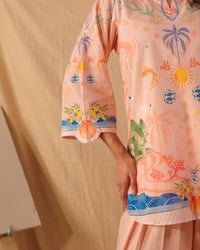 Peach Coral - 2pcs - Cotton/Lawn - 2pcs-ready-to-wear - Sprinkles Pakistan