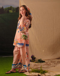 Peach Coral - 2pcs - Cotton/Lawn - 2pcs-ready-to-wear - Sprinkles Pakistan