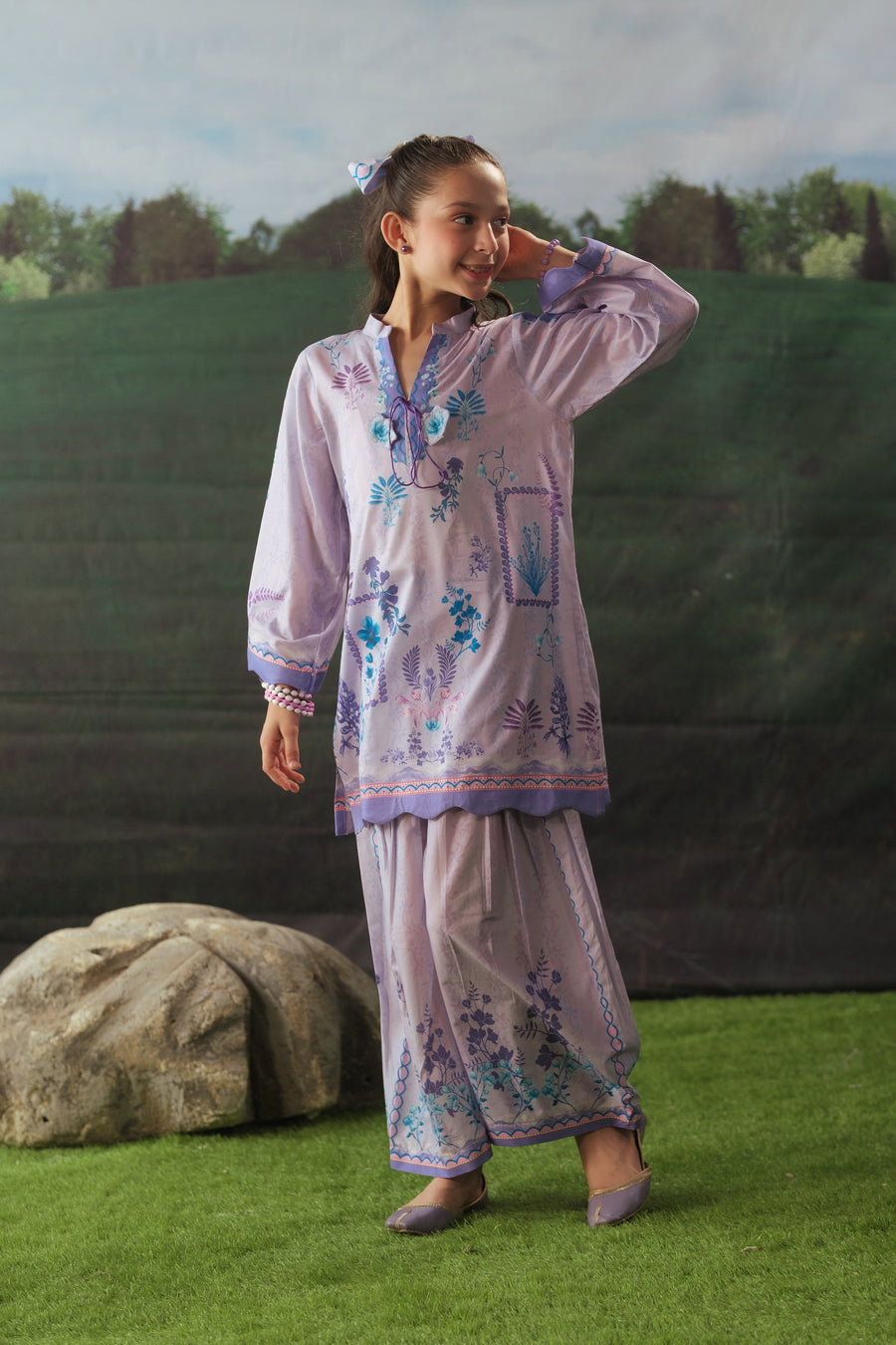 Orchid Whisper - 2pcs - Cotton/Lawn - 2pcs-ready-to-wear - Sprinkles Pakistan