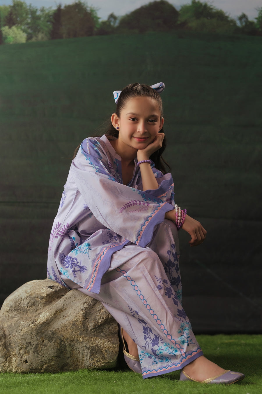 Orchid Whisper - 2pcs - Cotton/Lawn - 2pcs-ready-to-wear - Sprinkles Pakistan
