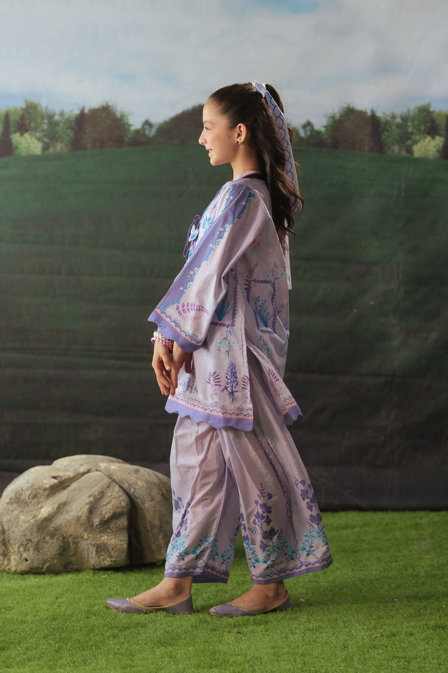Orchid Whisper - 2pcs - Cotton/Lawn - 2pcs-ready-to-wear - Sprinkles Pakistan