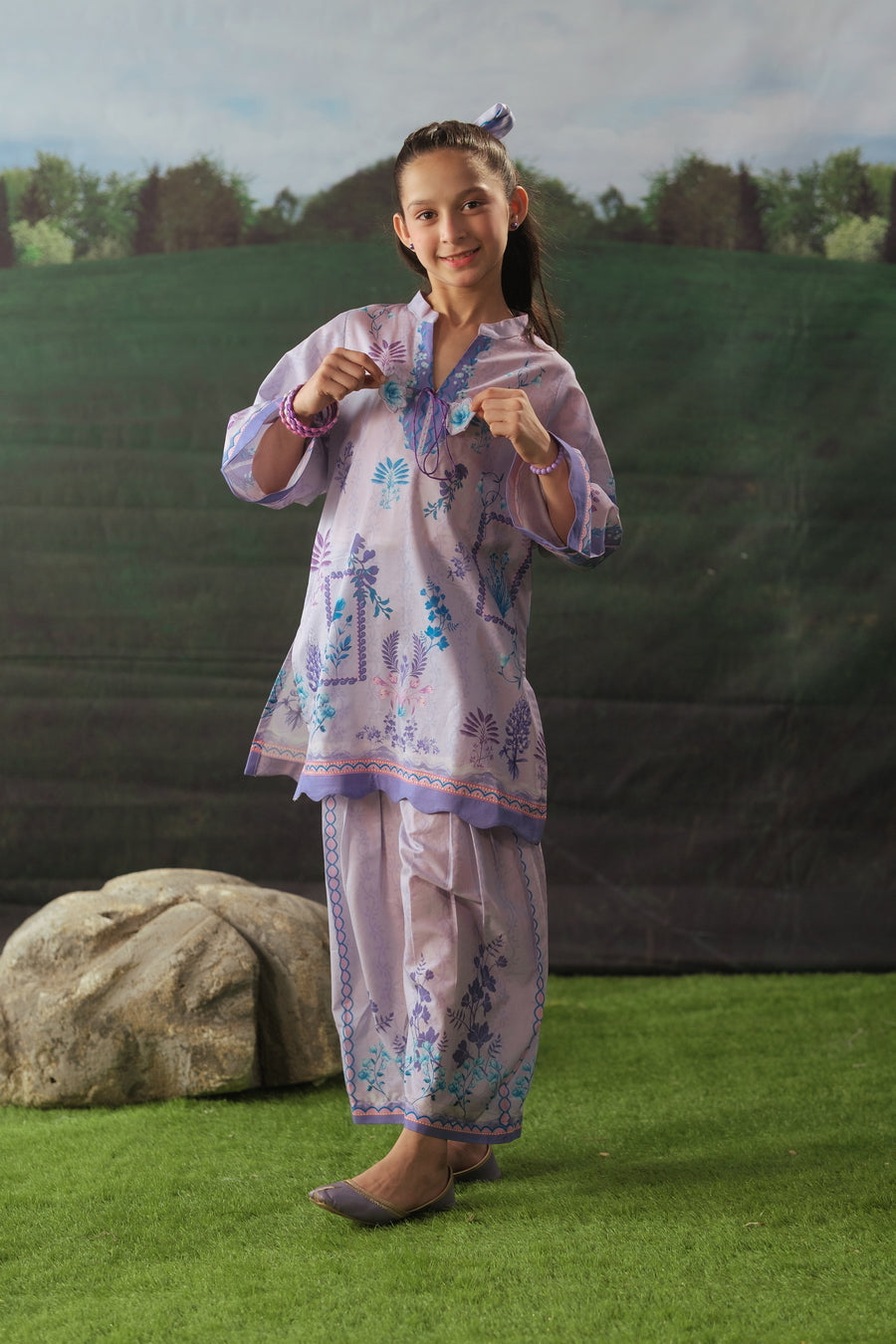 Orchid Whisper - 2pcs - Cotton/Lawn - 2pcs-ready-to-wear - Sprinkles Pakistan