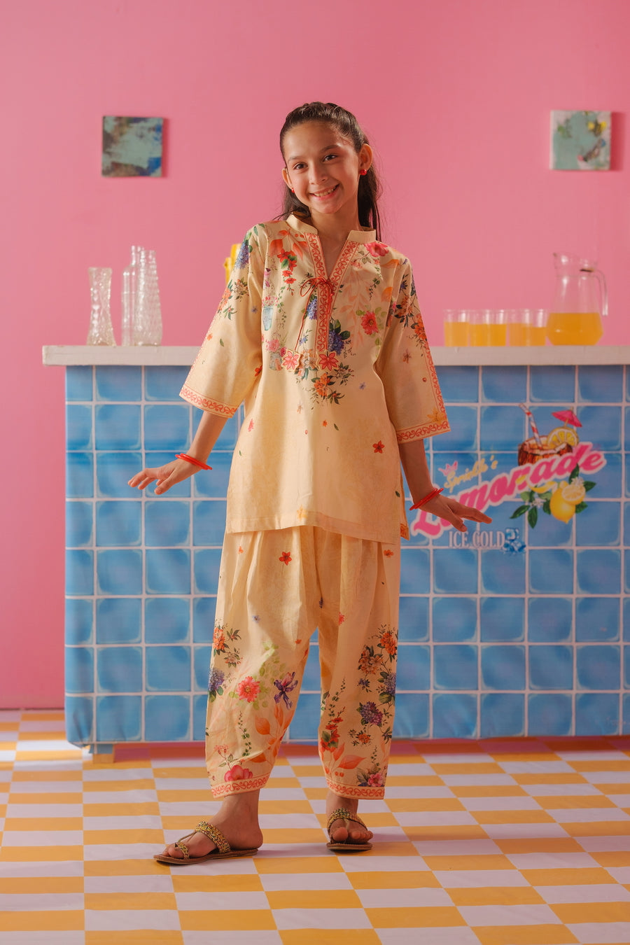 Sunlit Bloom  - 2pcs - Cotton/Lawn - 2pcs-ready-to-wear - Sprinkles Pakistan