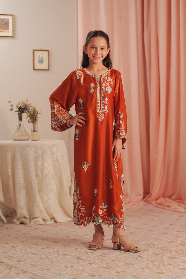 Scarlet Rouge - 1pc - Embroidered - Suede Silk - Sprinkles Pakistan