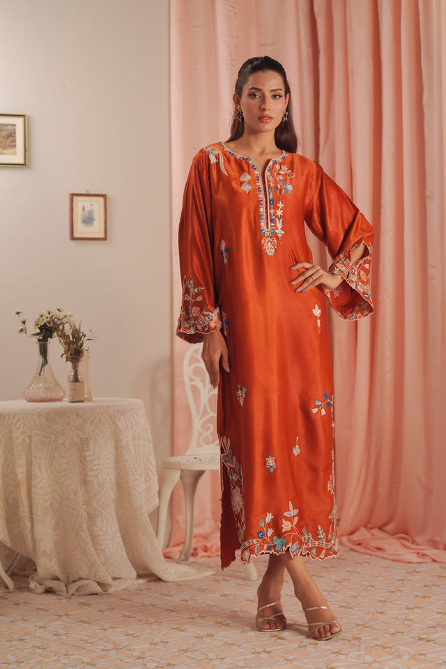 Scarlet  Rouge - 1pc - Embroidered - Suede Silk - Sprinkles Pakistan