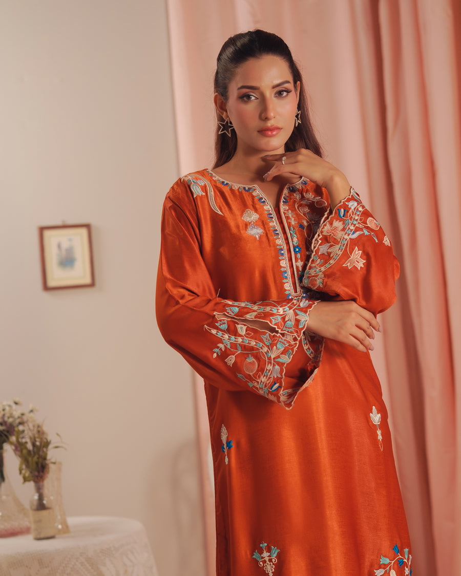 Scarlet  Rouge - 1pc - Embroidered - Suede Silk - Sprinkles Pakistan