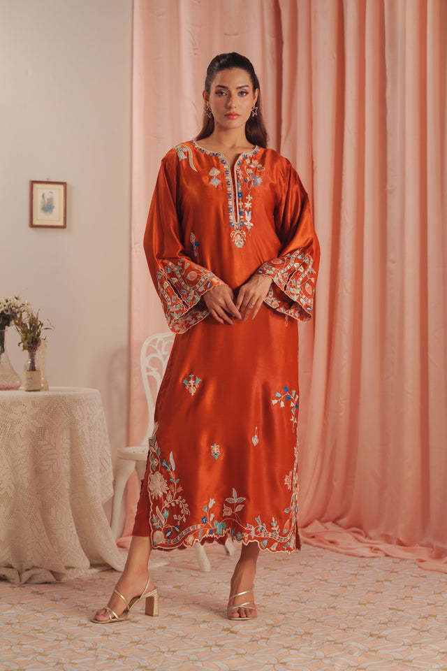 Scarlet  Rouge - 1pc - Embroidered - Suede Silk - Sprinkles Pakistan
