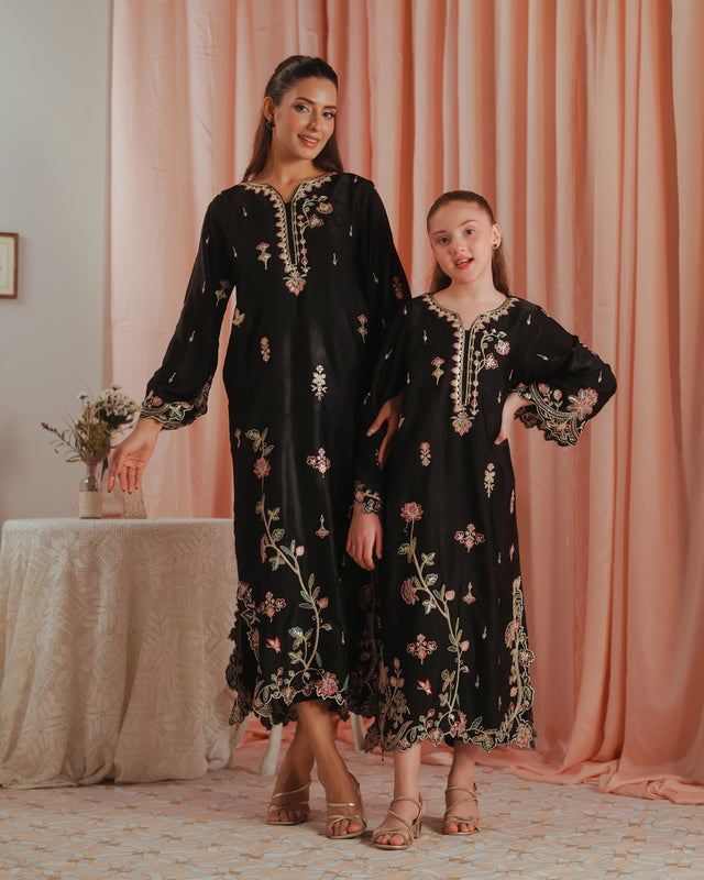 Gothic Rose - 1pc - Embroidered - Suede Silk - Sprinkles Pakistan