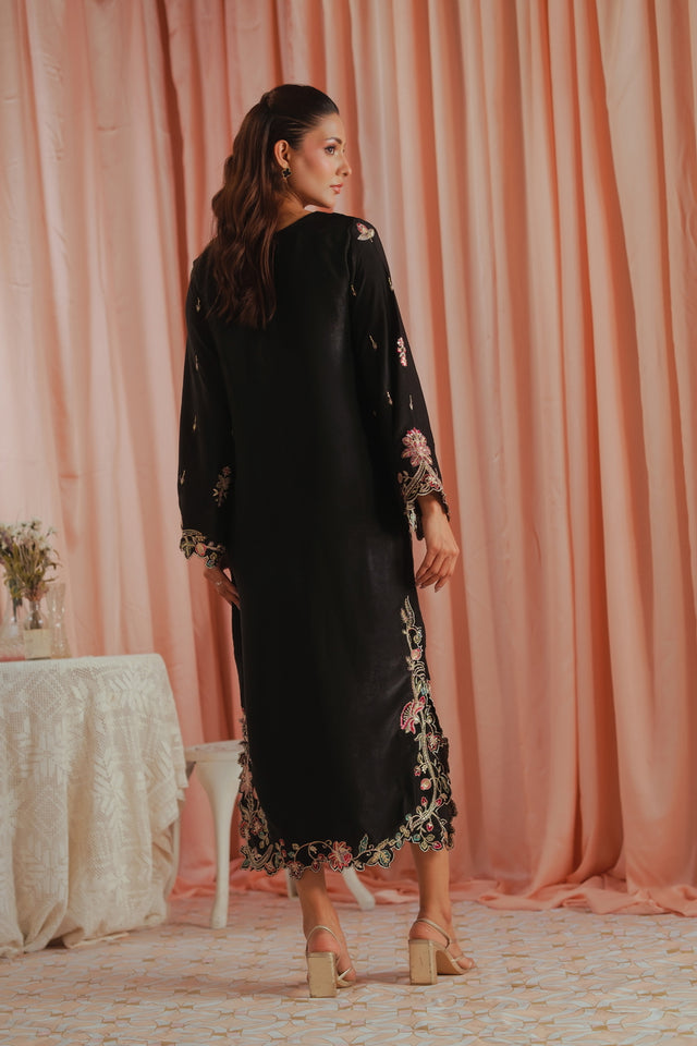Gothic Rose - 1pc - Embroidered - Suede Silk - Sprinkles Pakistan