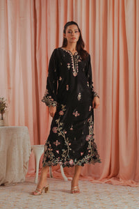 Gothic Rose - 1pc - Embroidered - Suede Silk - Sprinkles Pakistan