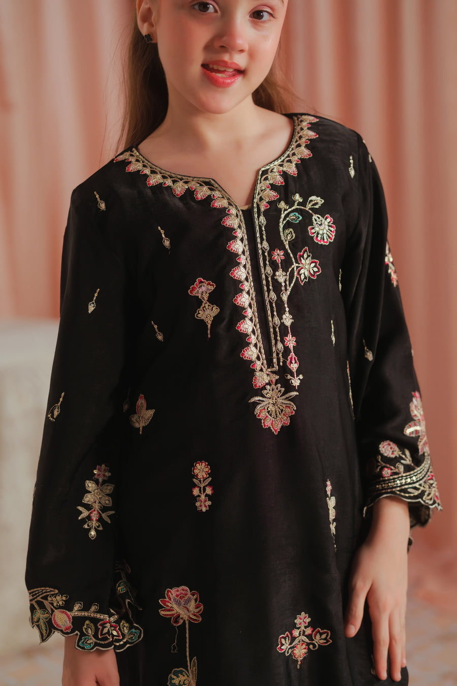 Gothic Rose - 1pc - Embroidered - Suede Silk - Sprinkles Pakistan
