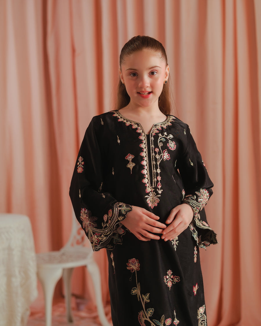 Gothic Rose - 1pc - Embroidered - Suede Silk - Sprinkles Pakistan