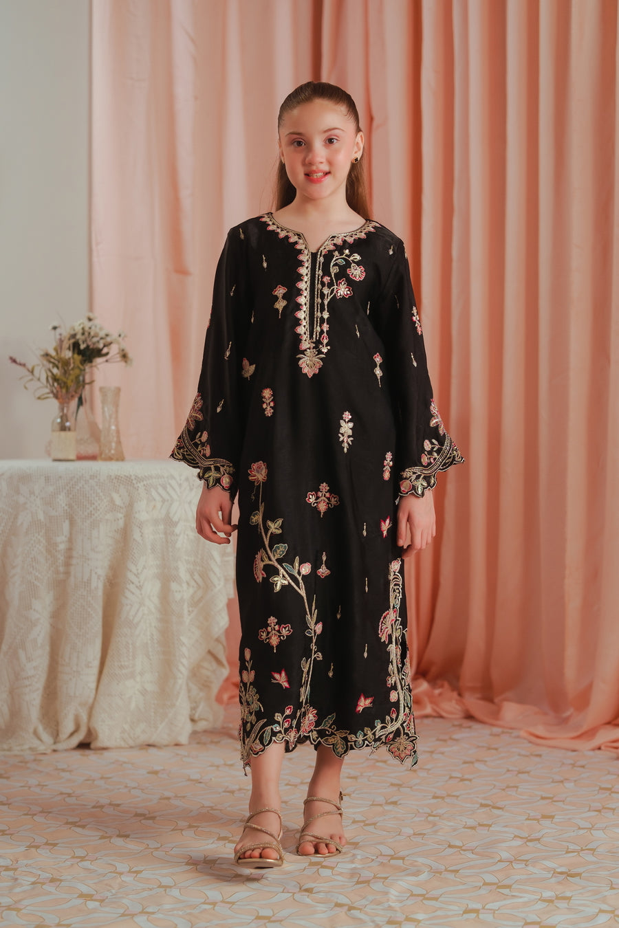Gothic Rose - 1pc - Embroidered - Suede Silk - Sprinkles Pakistan