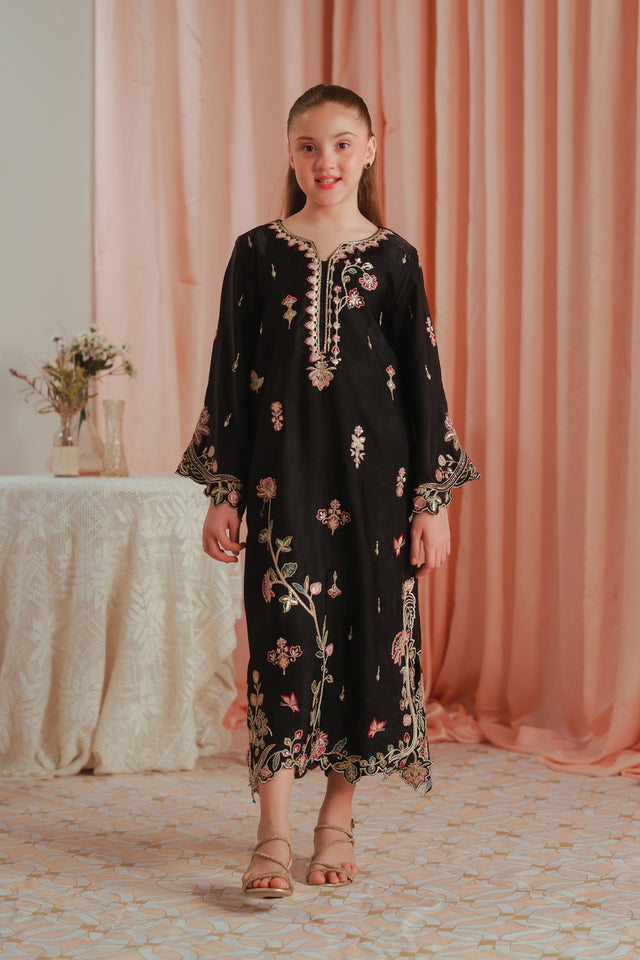 Gothic Rose - 1pc - Embroidered - Suede Silk - Sprinkles Pakistan