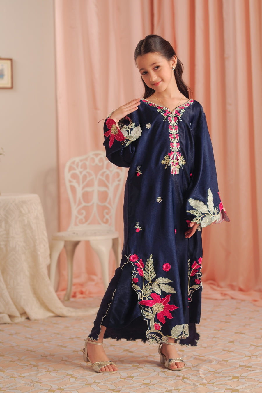 Deep Petal - 1pc - Embroidered - Suede Silk - Sprinkles Pakistan