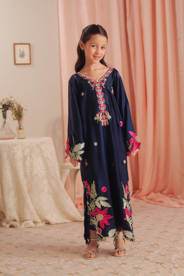 Deep Petal - 1pc - Embroidered - Suede Silk - Sprinkles Pakistan