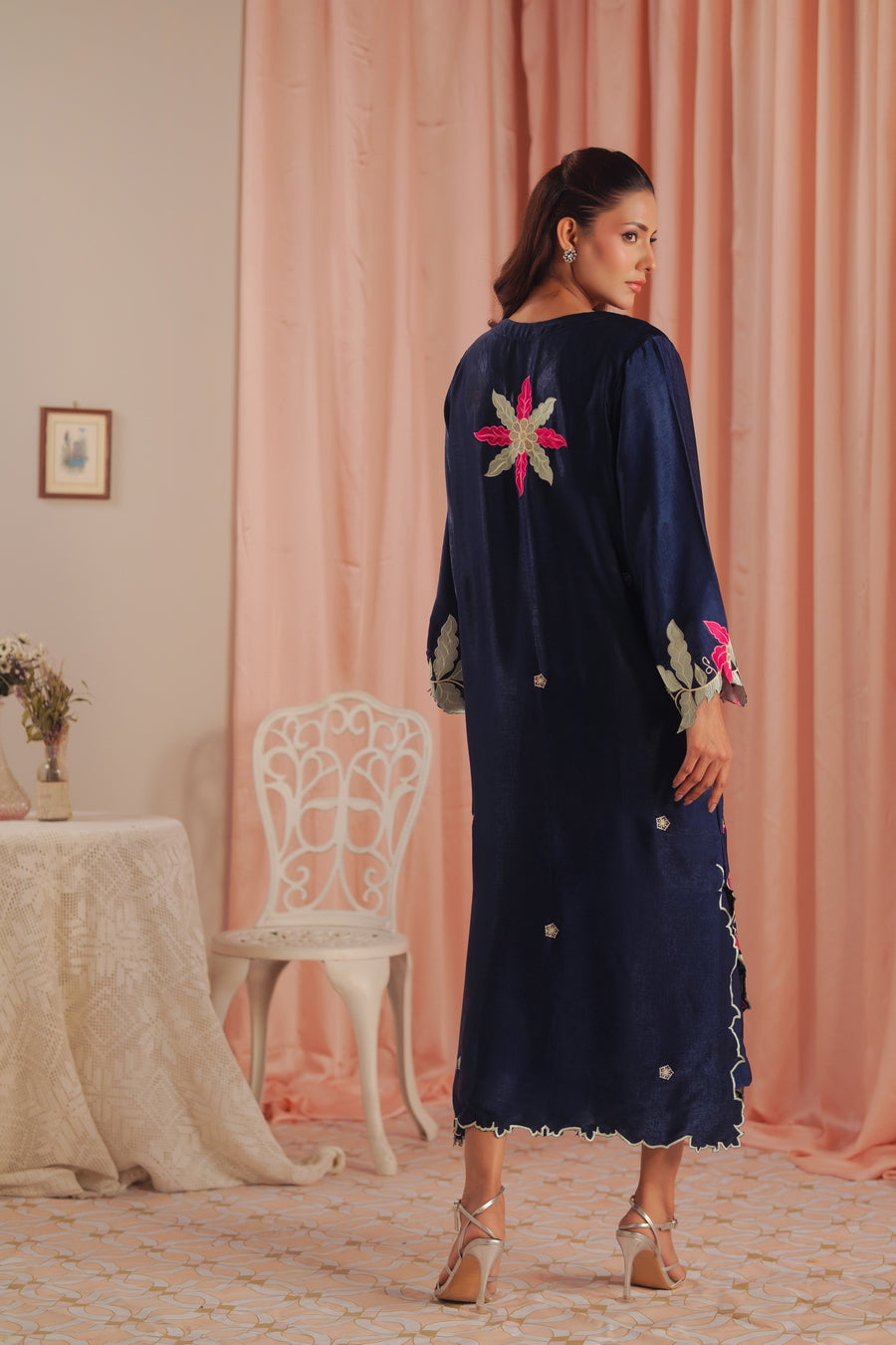 Deep Petal - 1pc - Embroidered - Suede Silk - Sprinkles Pakistan