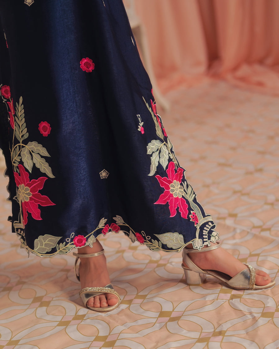 Deep Petal - 1pc - Embroidered - Suede Silk - Sprinkles Pakistan