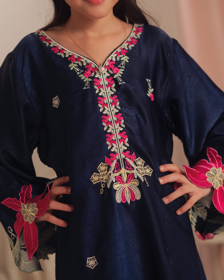 Deep Petal - 1pc - Embroidered - Suede Silk - Sprinkles Pakistan
