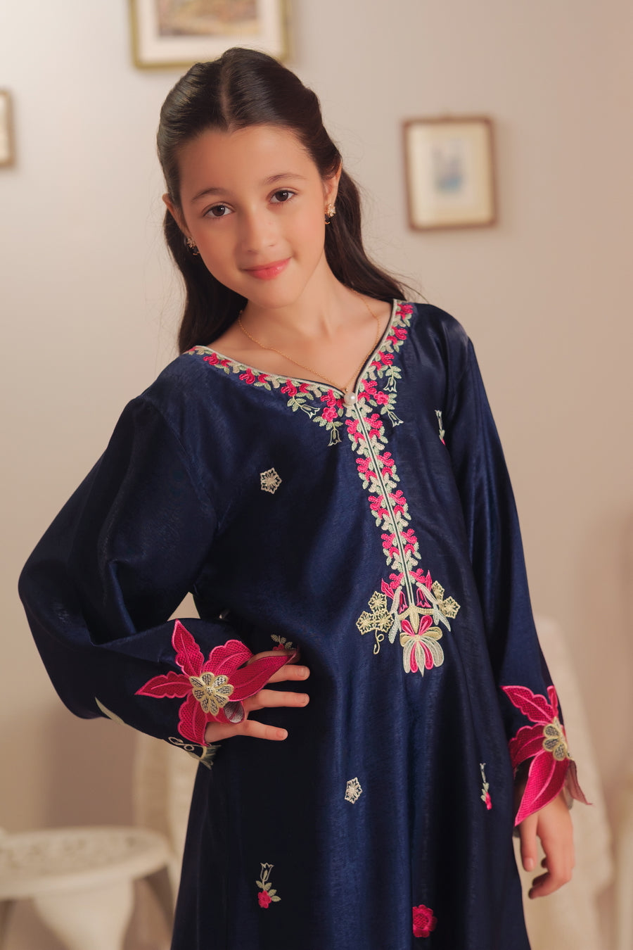 Deep Petal - 1pc - Embroidered - Suede Silk - Sprinkles Pakistan