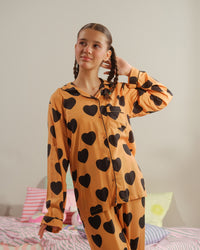 Citrus Heart - 2pcs - Night Suit - Viscose - Night Suit - Sprinkles Pakistan