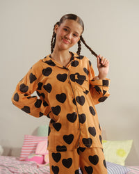 Citrus Heart - 2pcs - Night Suit - Viscose - Night Suit - Sprinkles Pakistan