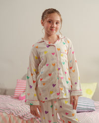 Candy Heart - 2pcs - Night Suit - Viscose - Night Suit - Sprinkles Pakistan