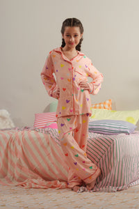 Rosy Slumber - 2pcs - Night Suit - Viscose - Night Suit - Sprinkles Pakistan