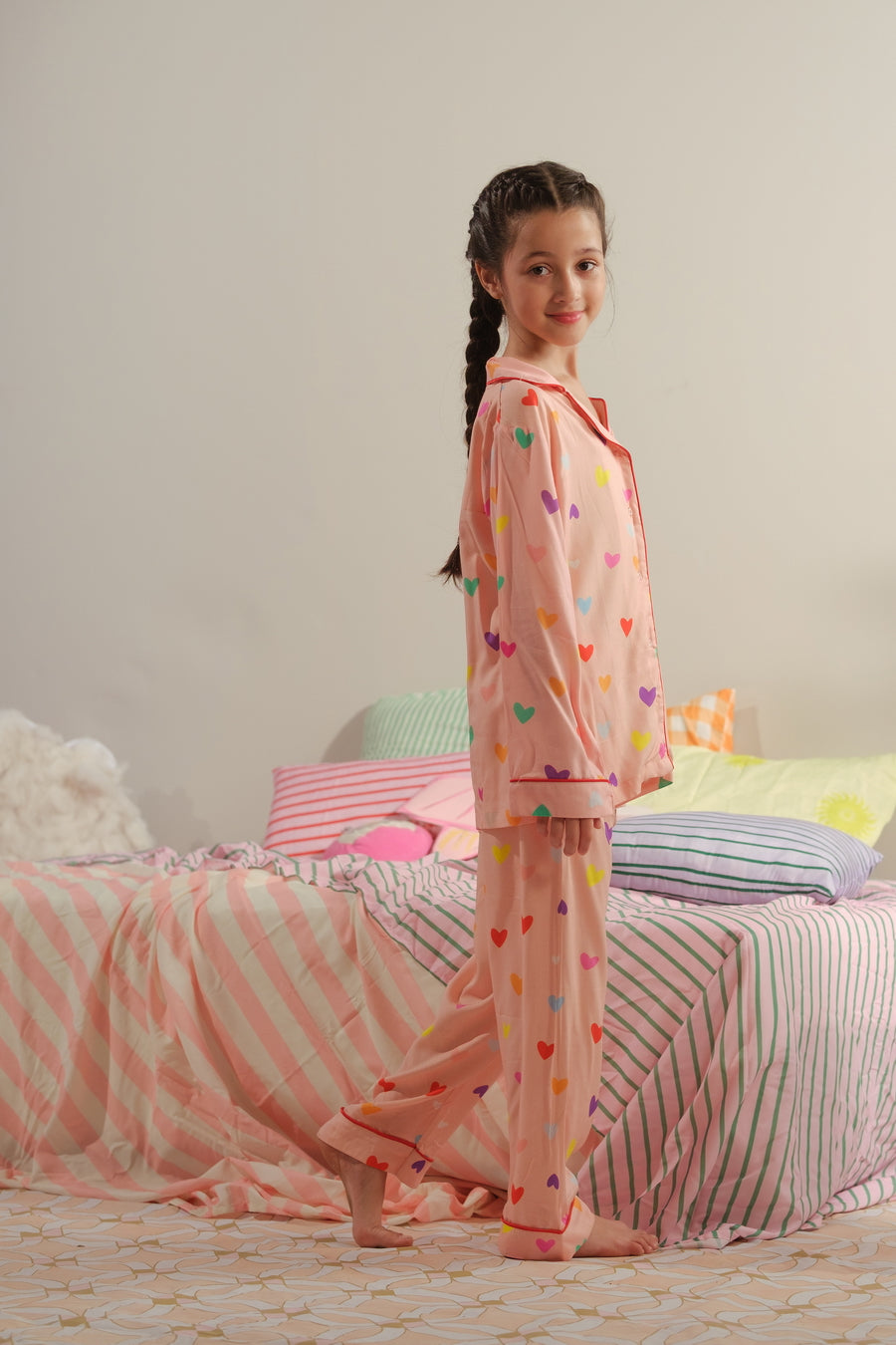 Rosy Slumber - 2pcs - Night Suit - Viscose - Night Suit - Sprinkles Pakistan