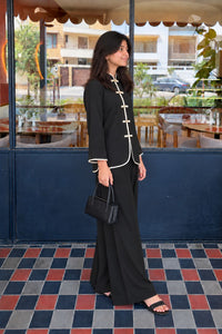 Midnight Noir - 2pcs - Moss crepe - 2pcs-ready-to-wear - Sprinkles Pakistan