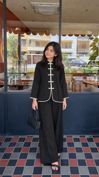 Midnight Noir - 2pcs - Moss crepe - 2pcs-ready-to-wear - Sprinkles Pakistan