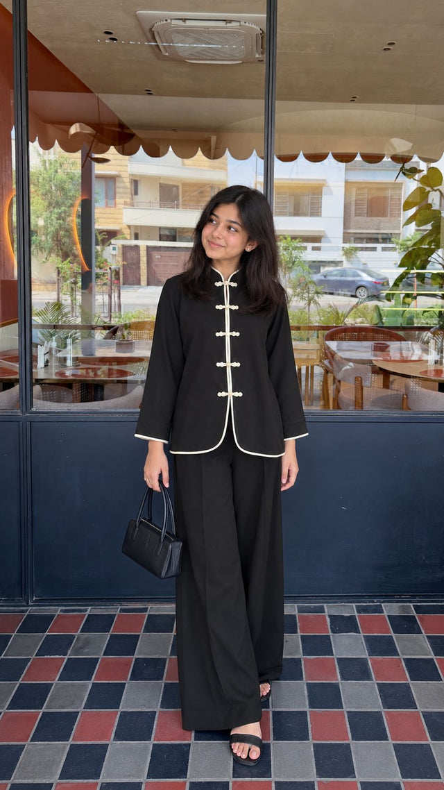 Midnight Noir - 2pcs - Moss crepe - 2pcs-ready-to-wear - Sprinkles Pakistan