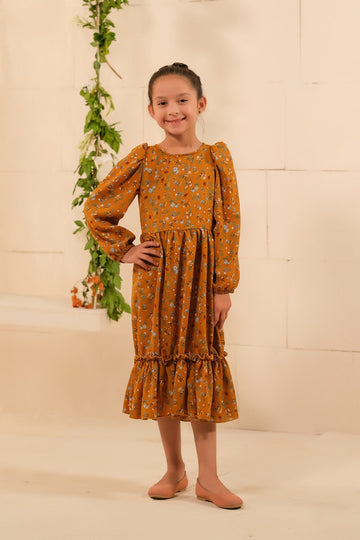 The Duo - Mustard Bloom Allover Floral Print Tunic Dress