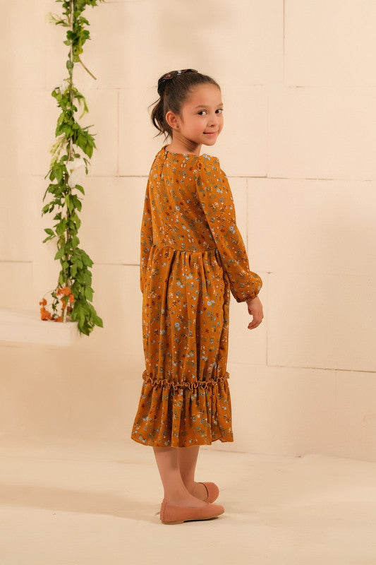 The Duo - Mustard Bloom Allover Floral Print Tunic Dress