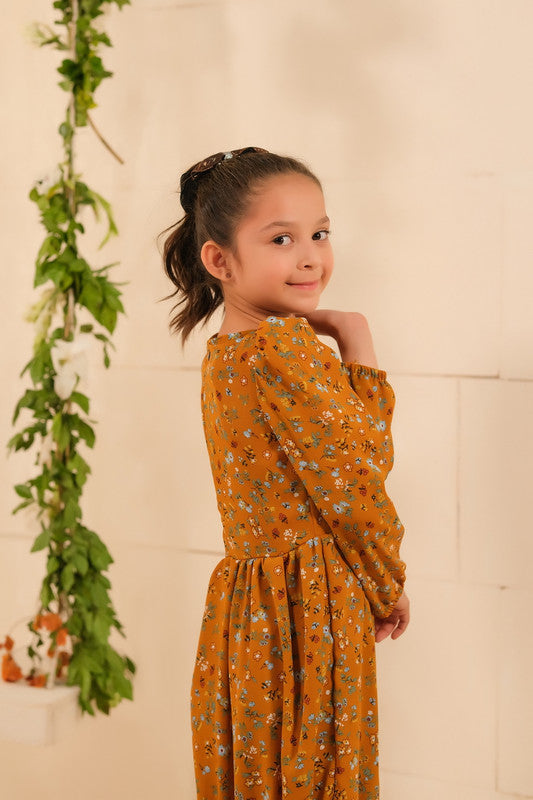 The Duo - Mustard Bloom Allover Floral Print Tunic Dress