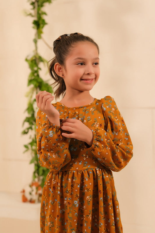 The Duo - Mustard Bloom Allover Floral Print Tunic Dress