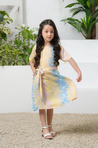 Cosmic Candy Tie Dye Allover Print Tunic Dress - Summer Boski - tunics-kids, kids-clearance - Sprinkles Pakistan
