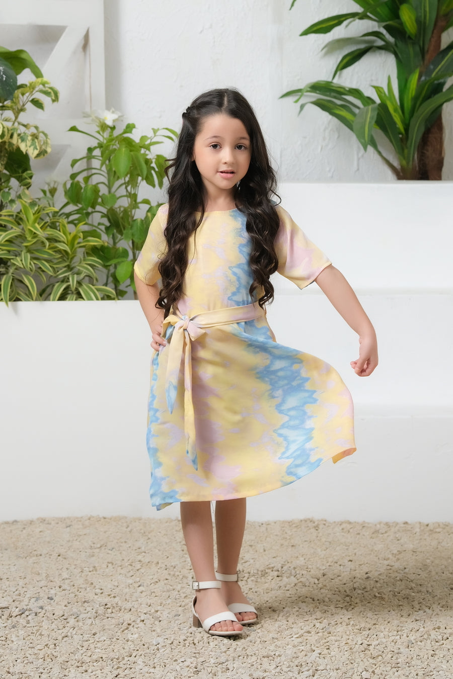 Cosmic Candy Tie Dye Allover Print Tunic Dress - Summer Boski - tunics-kids, kids-clearance - Sprinkles Pakistan
