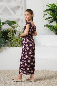 Lavender Petal Wide Leg Jumpsuit - Summer Boski - dresses, jumpsuits, kids-clearance - Sprinkles Pakistan