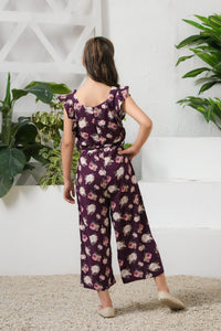 Lavender Petal Wide Leg Jumpsuit - Summer Boski - dresses, jumpsuits, kids-clearance - Sprinkles Pakistan