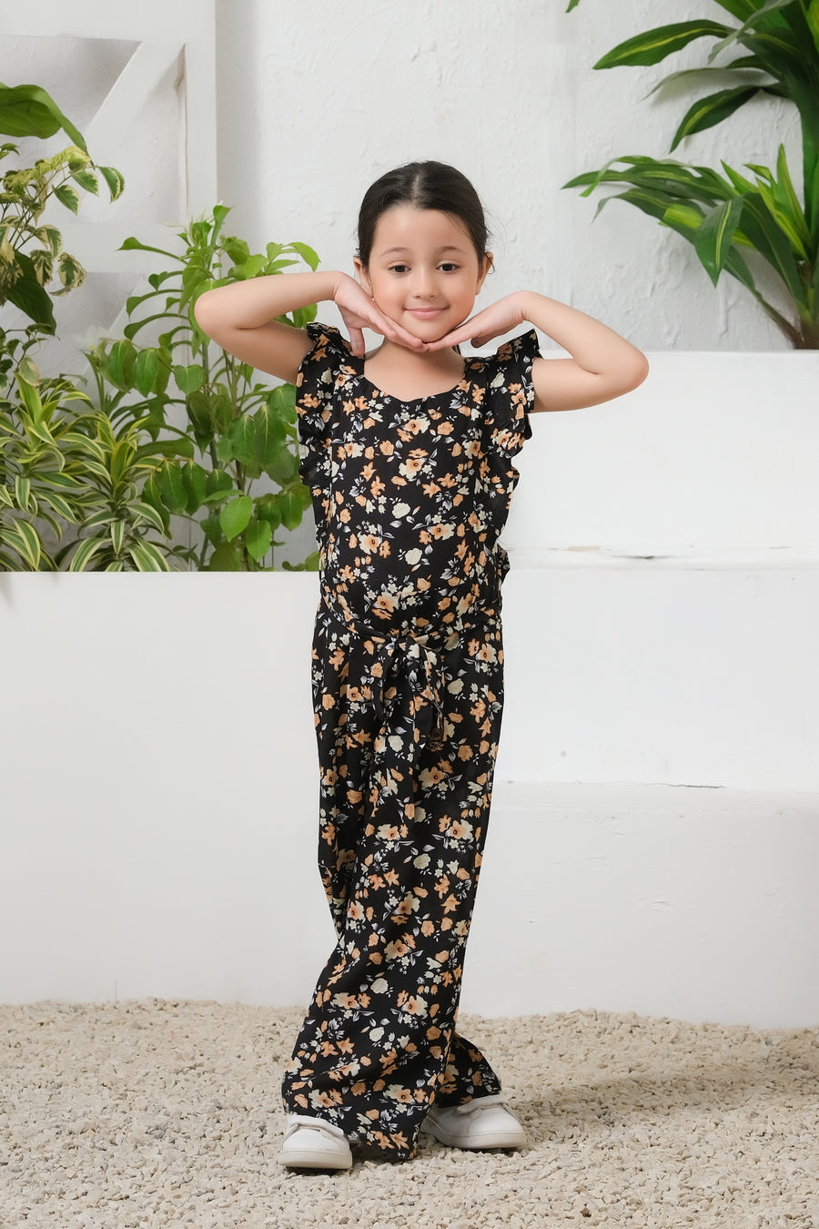 Black Ember Floral Wide Leg Jumpsuit