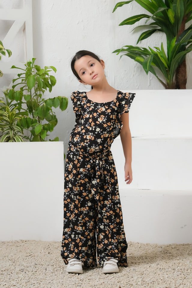 Black Ember Floral Wide Leg Jumpsuit