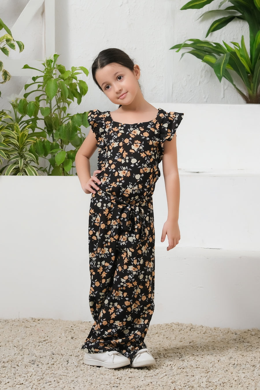 Black Ember Floral Wide Leg Jumpsuit